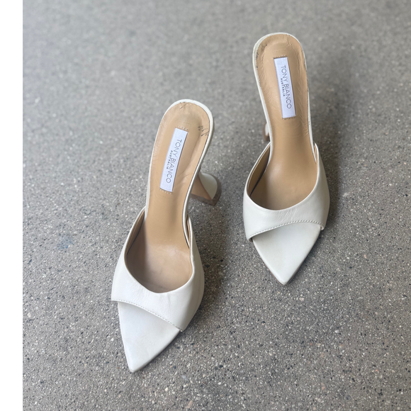 Tony Bianco Shoes - Tony Bianco Victoria White Leather Pointed Toe Heel size 7.5